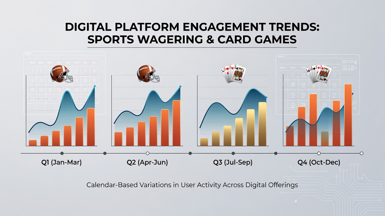 Analytics dashboard illustrating weekly engagement trends across digital wagering platforms