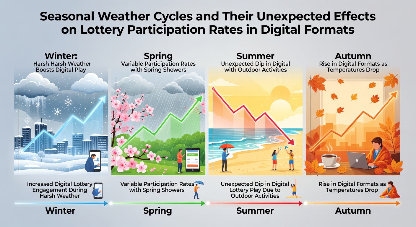 Visual representation of seasonal weather patterns impacting online lottery platforms during different times of year