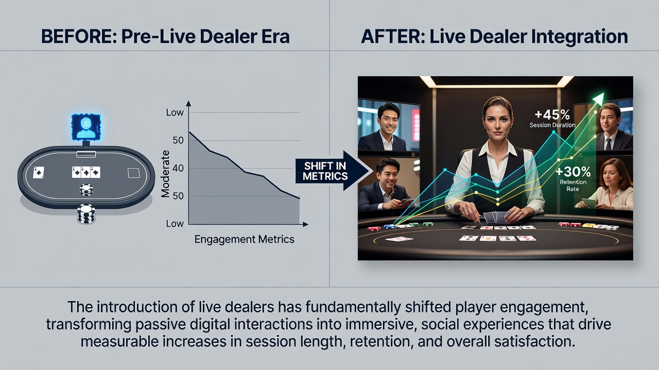 Illustration of players interacting with live dealer table games on mobile devices